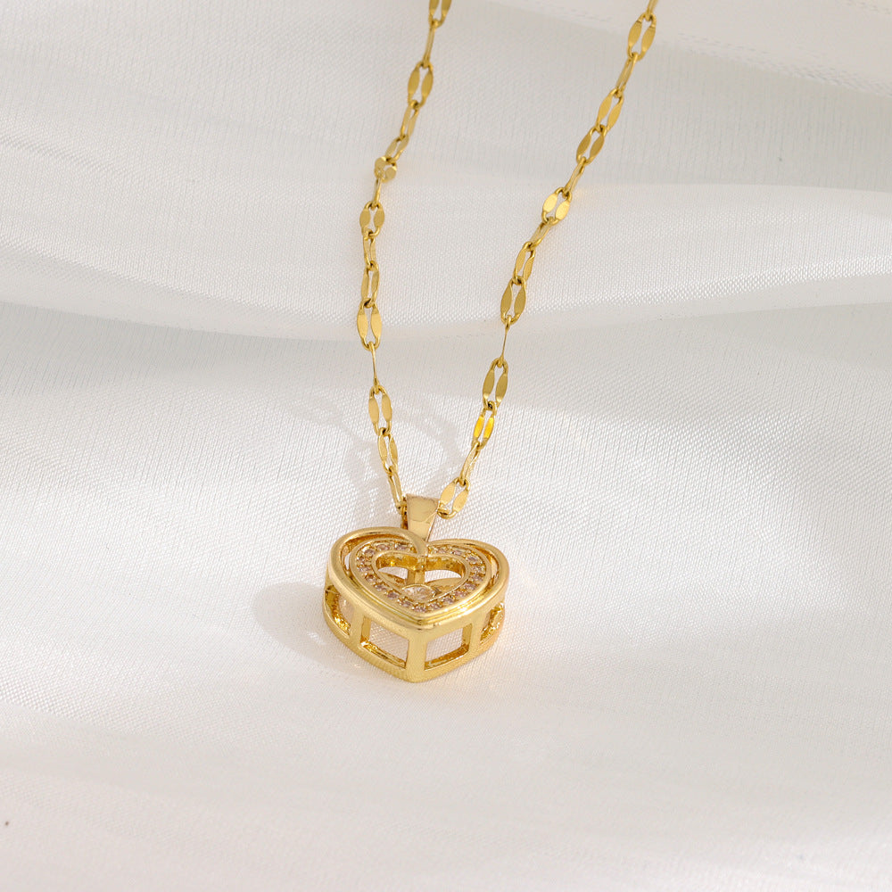 Collana Con cuore zirconato ACCIAIO INOSSIDABILE